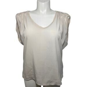 DKNY jeans blouse v neck semi sheer sz XL